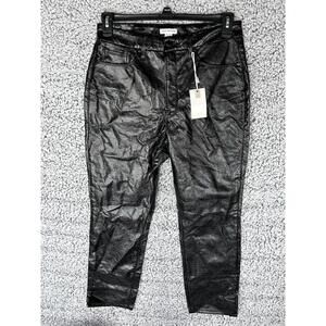 Good American Faux Leather Pants Black Women’s 10/30 High Rise NWT